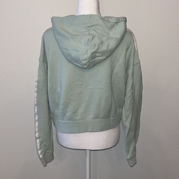 Adidas cropped 3 stripe mint green hoodie - Picture 3 of 3